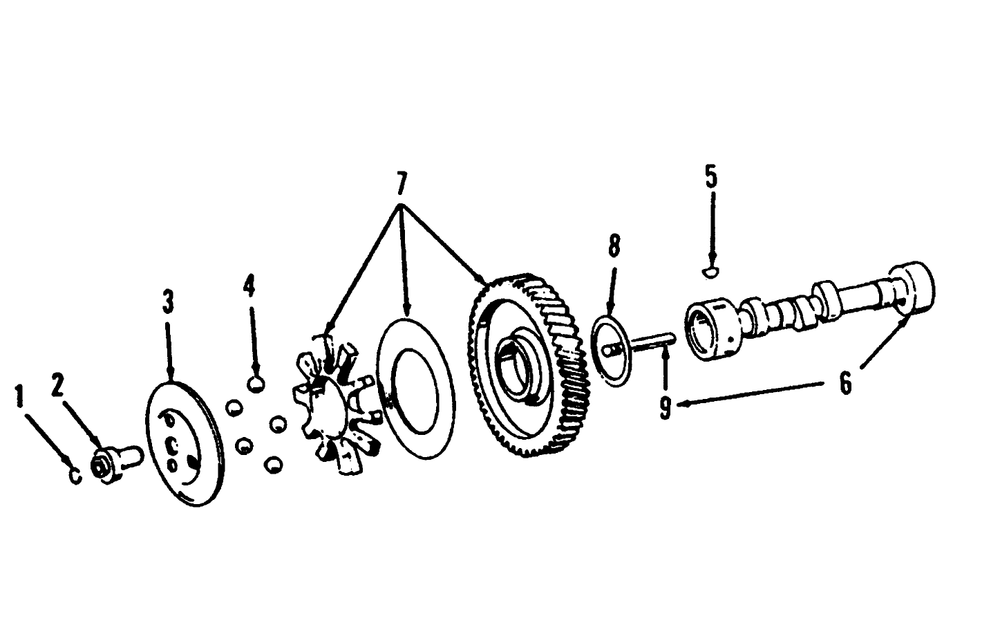 Camshaft Diagram and Parts List for 73520 39000001 - 39999999 Toro Lawn Tractor