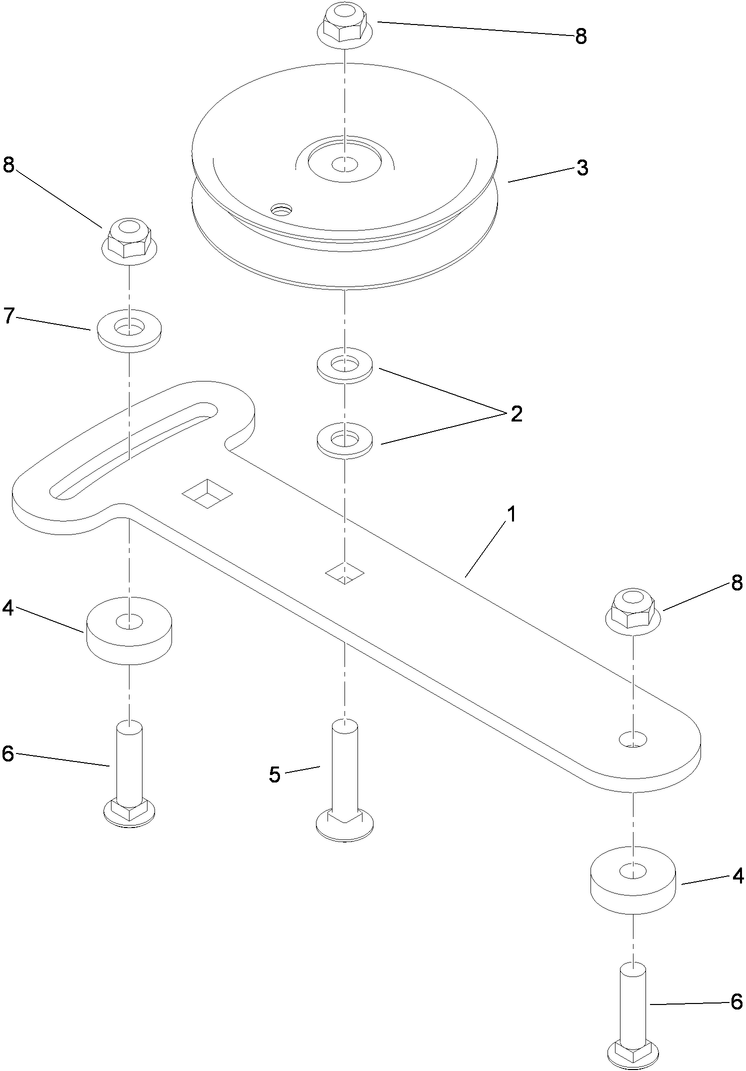 Idler Adjust Assembly Diagram and Parts List for 74568TE (311000001-311999999)(2011) Toro Lawn Mower