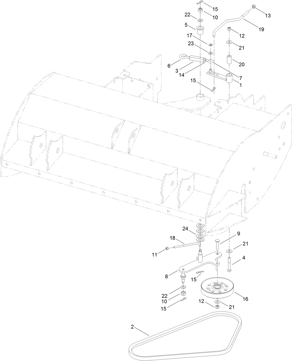 Idler Clutch Assembly Diagram and Parts List for 2720 410300000 - 999999999 Toro Lawn Tractor Accessories