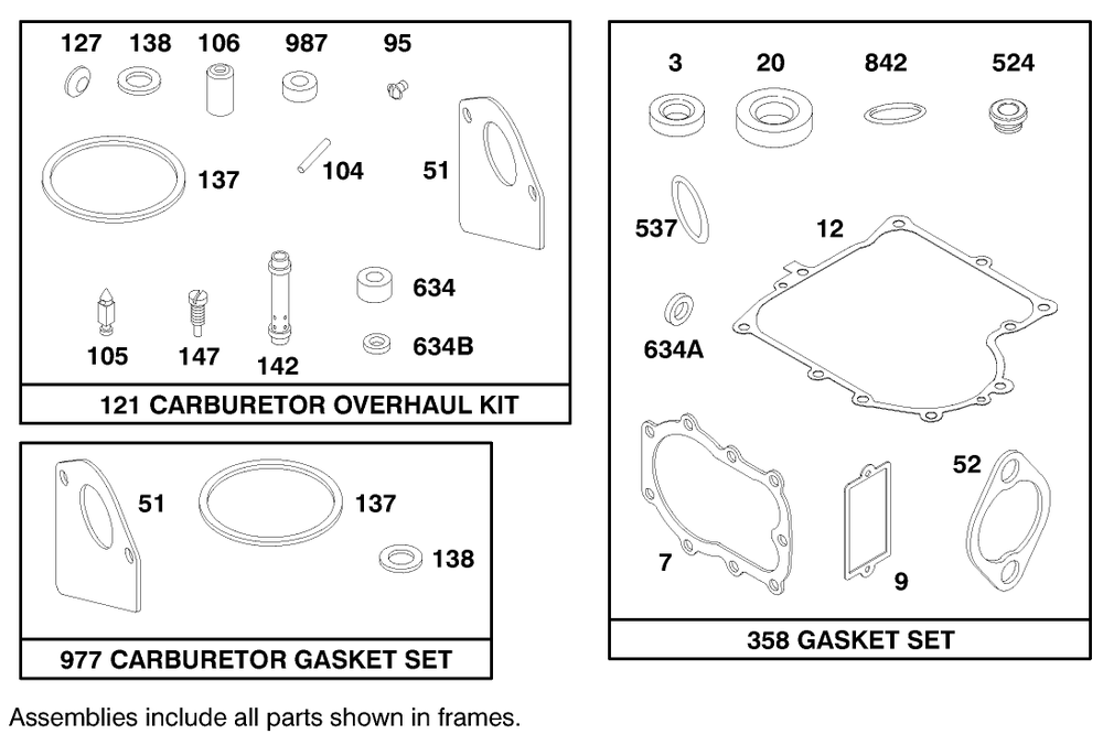 Engine Briggs & Stratton Model 283707-0156-01 Diagram and Parts List for 71188 7900001 - 7999999 Toro Lawn Tractor