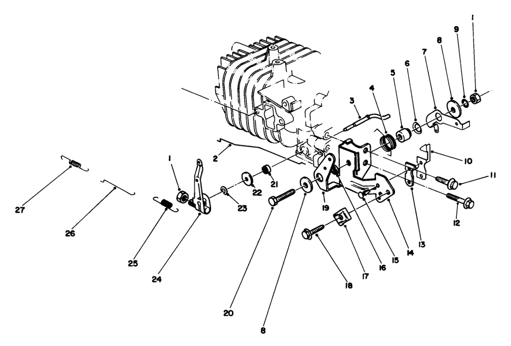 Governor Assembly (Model No. 47pg6) Diagram and Parts List for 22025C 7000001 - 7999999 Toro Lawn Mower