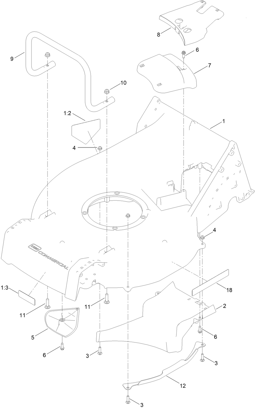 Housing Assembly Diagram and Parts List for 22284 400000000 - 999999999 Toro Lawn Mower