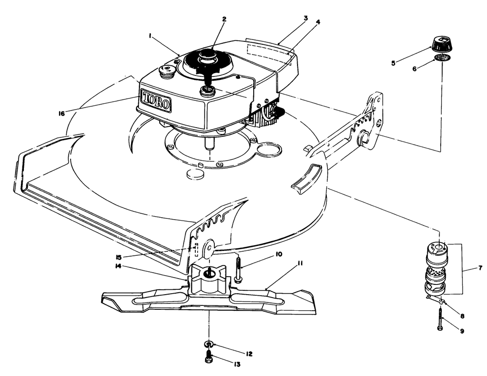 Engine Assembly Diagram and Parts List for 20610 4000001 - 4999999 Toro Lawn Mower