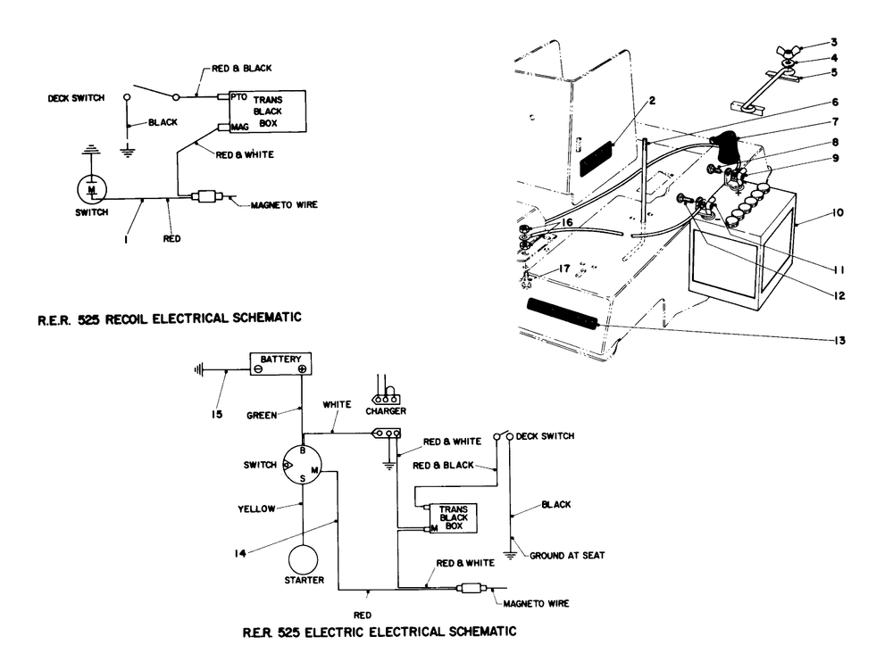 Electrical Schematic Diagram and Parts List for 56005 2000001 - 2999999 Toro Lawn Mower