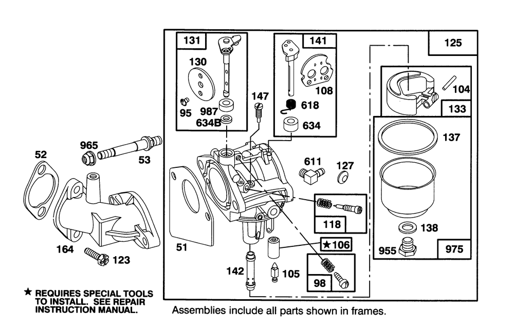 Engine Briggs & Stratton Model 28m707-0122-01 Diagram and Parts List for 71205 59000001 - 59999999 Toro Lawn Tractor