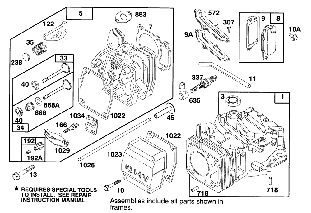 Engine Gts-150 Diagram and Parts List for 26635BC 4900001 - 4999999 Toro Lawn Mower