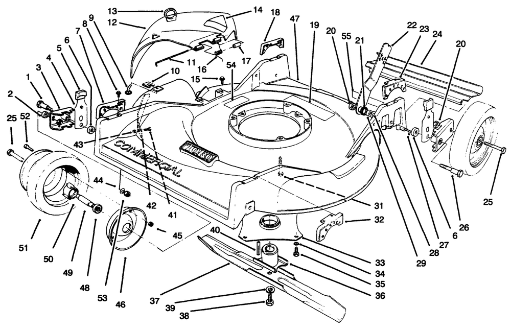 Housing & Wheel Assembly Diagram and Parts List for 22026 5900001 - 5999999 Toro Lawn Mower