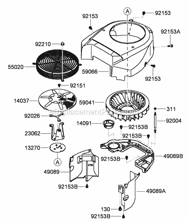 Cooling Equipment Assembly Kawasaki Fh680v-Bs Diagram and Parts List for 74921 290000001-290999999 Toro Lawn Mower