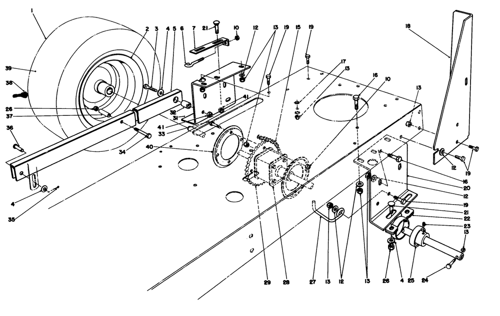 Rear Axle Assembly Diagram and Parts List for 56177 2000001 - 2999999 Toro Lawn Tractor