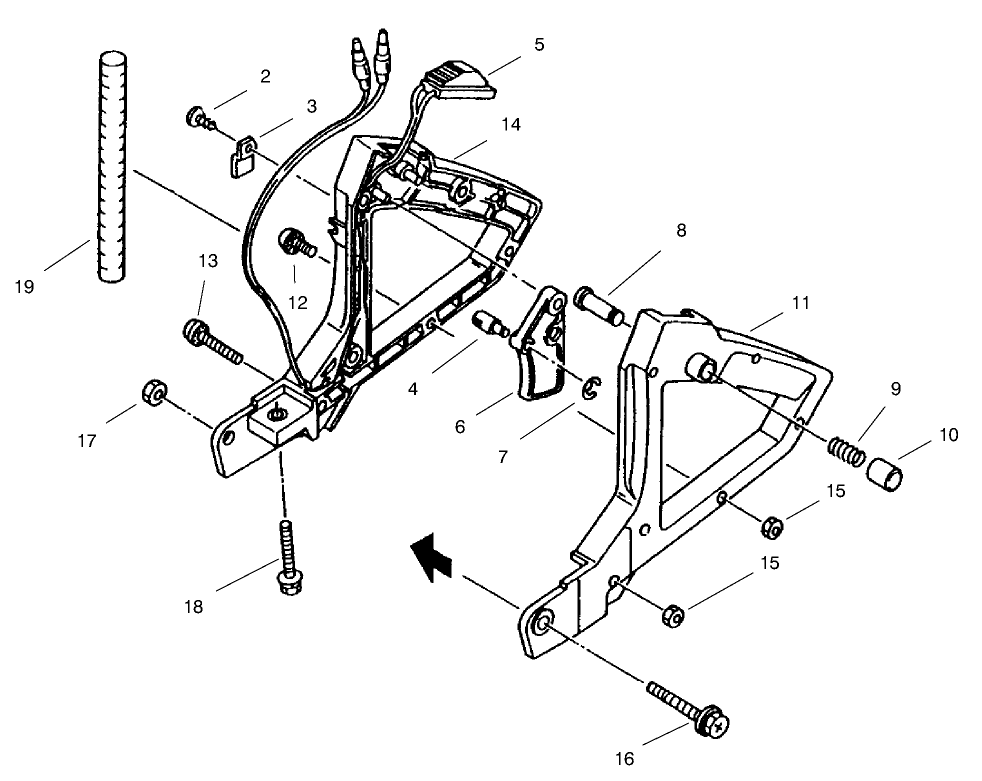 Handle Assembly Diagram and Parts List for 53040 8900001 - 8999999 Toro Trimmer