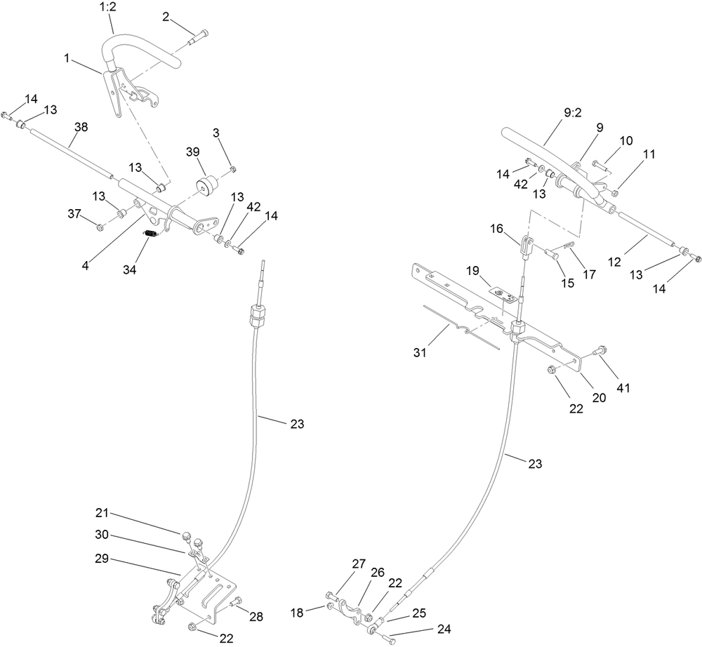 Motion Control Assembly Diagram and Parts List for 79534 (316000001-316999999)(2016) Toro Lawn Mower