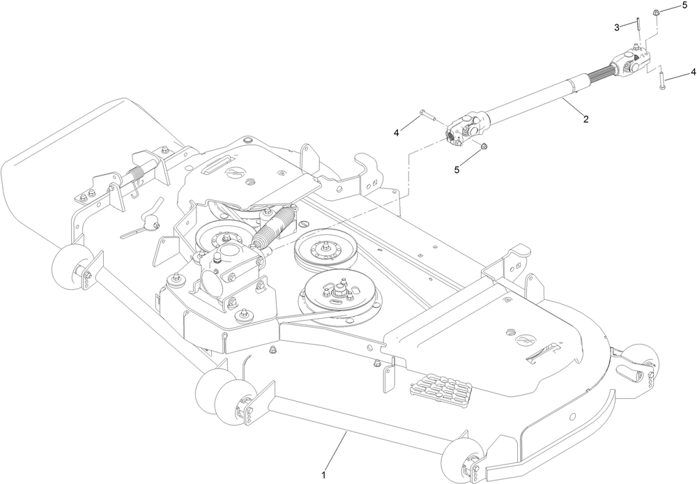 Deck And Driveshaft Assembly Diagram and Parts List for 74072 403226744-404399999 Toro Lawn Mower