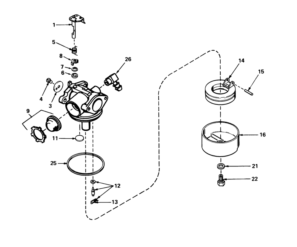 Carburetor No. 632050 Diagram and Parts List for 20700 8000001 - 8999999 Toro Lawn Mower