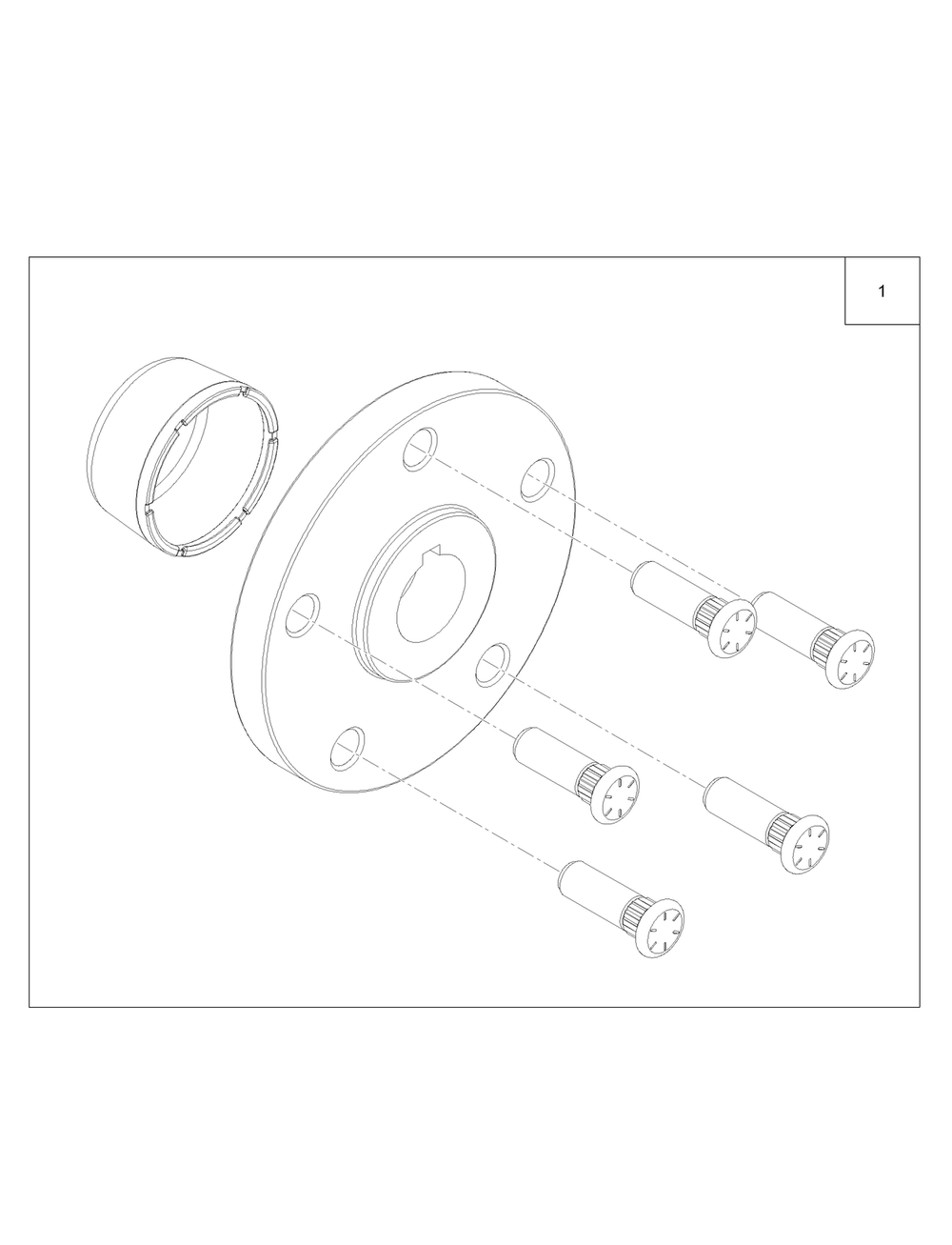 5 Stud Wheel Hub Kit Assembly No. 135-5333 Diagram and Parts List for 72098 413000000 - 999999999 Toro Lawn Tractor