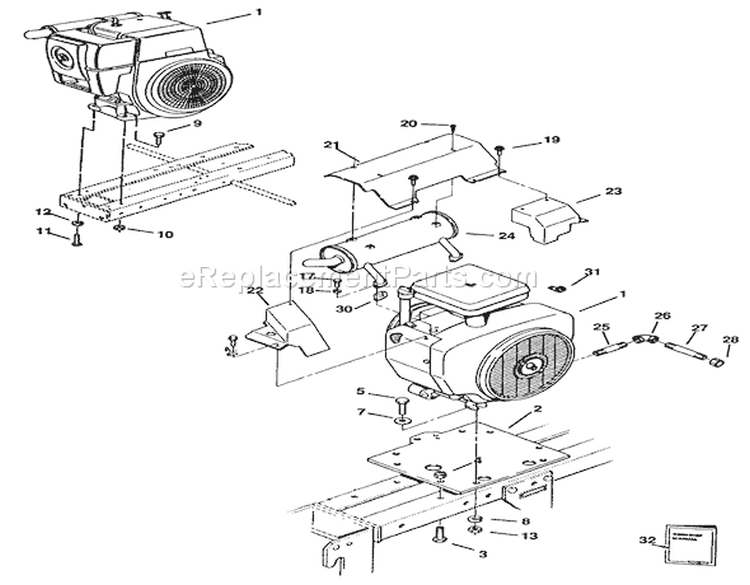 Engines Diagram and Parts List for 31-10K801 1990 Toro Lawn Tractor