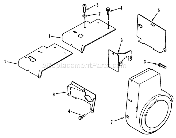 Kohler Baffles & Shrouds Diagram and Parts List for 31-10K801 1990 Toro Lawn Tractor