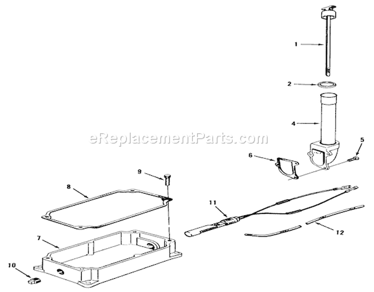 Kohler Oil Pan & Dipstick Diagram and Parts List for 31-10K801 1990 Toro Lawn Tractor