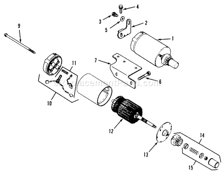 Kohler Starter Diagram and Parts List for 31-10K801 1990 Toro Lawn Tractor