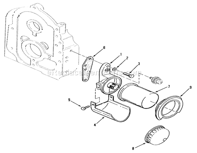 Oil Filter Diagram and Parts List for 31-10K801 1990 Toro Lawn Tractor