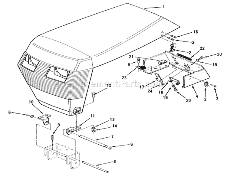Sheet Metal And Covers Diagram and Parts List for 31-10K801 1990 Toro Lawn Tractor
