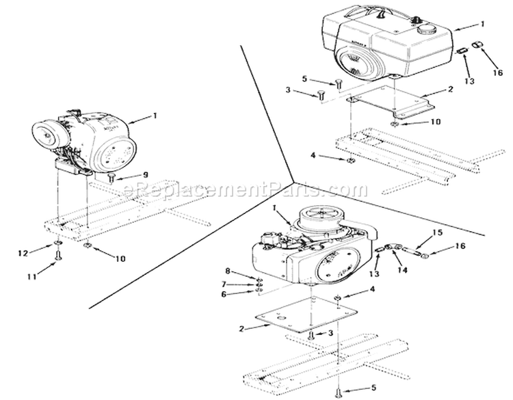 Engines Diagram and Parts List for 31-18KE01 1987 Toro Lawn Tractor