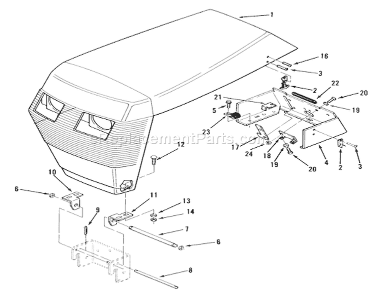 Sheet Metal And Covers Diagram and Parts List for 31-18KE01 1987 Toro Lawn Tractor