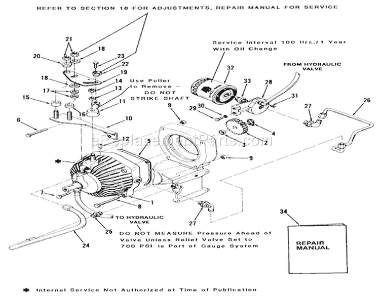 Automatic Transmission-400 Series Diagram and Parts List for 31-18KE01 1987 Toro Lawn Tractor