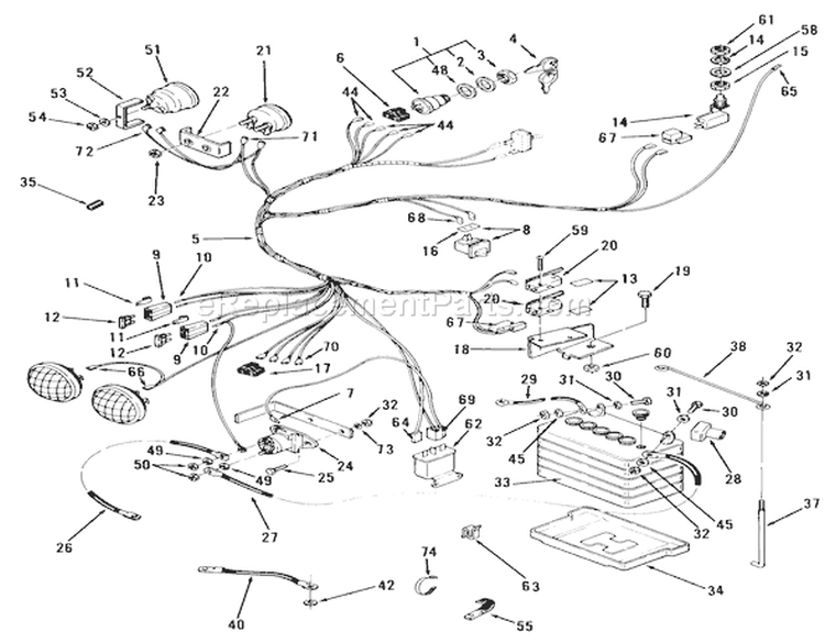 Electrical System Diagram and Parts List for 31-18KE01 1987 Toro Lawn Tractor