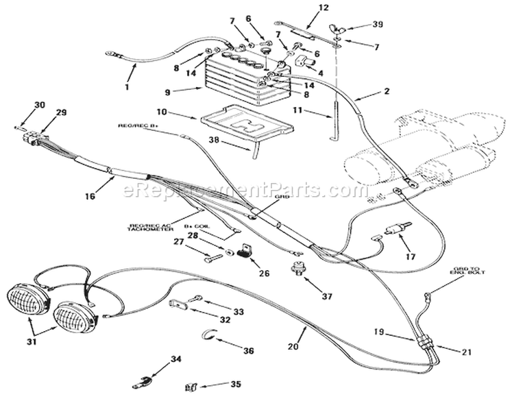 Page L Diagram and Parts List for 41-20O801 1990 Toro Lawn Tractor