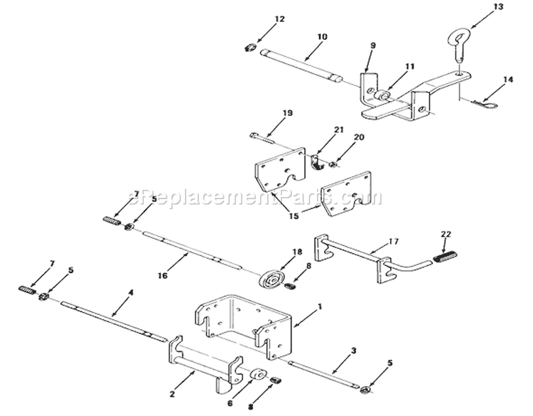 Hitches Diagram and Parts List for 41-20O801 1990 Toro Lawn Tractor