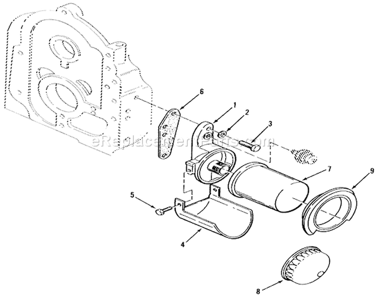 Oil Filter Diagram and Parts List for 41-20O801 1990 Toro Lawn Tractor