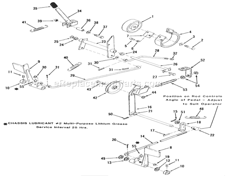 Clutch, Brake And Speed Control Linkage-520-8 Diagram and Parts List for 41-20O801 1990 Toro Lawn Tractor