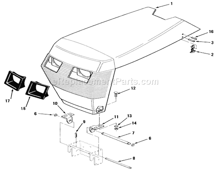 Sheet Metal And Covers Diagram and Parts List for 41-20OE02 1000001-1999999 - 1991 Toro Lawn Tractor