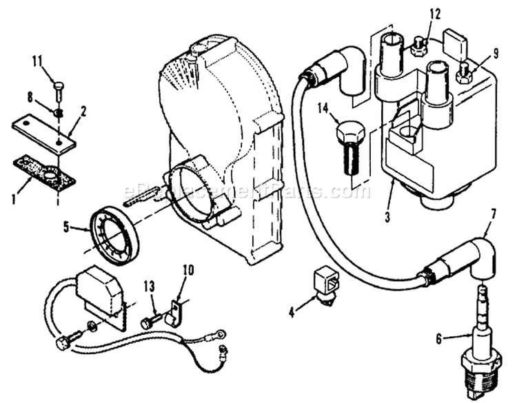 Ignition-Electronic Diagram and Parts List for 41-20OE03 2000001-2999999 - 1992 Toro Lawn Tractor