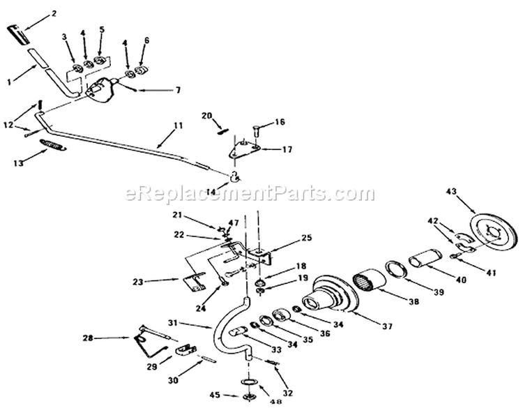 Pto Clutch And Control Diagram and Parts List for 41-20OE03 2000001-2999999 - 1992 Toro Lawn Tractor