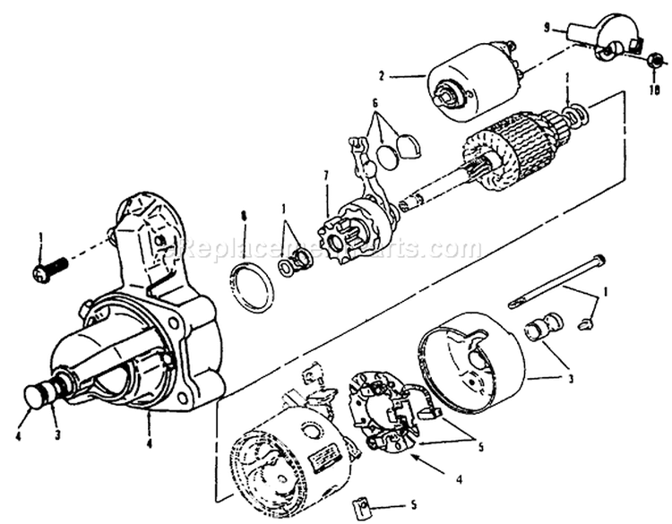 Starter Components Diagram and Parts List for 41-20OE03 2000001-2999999 - 1992 Toro Lawn Tractor
