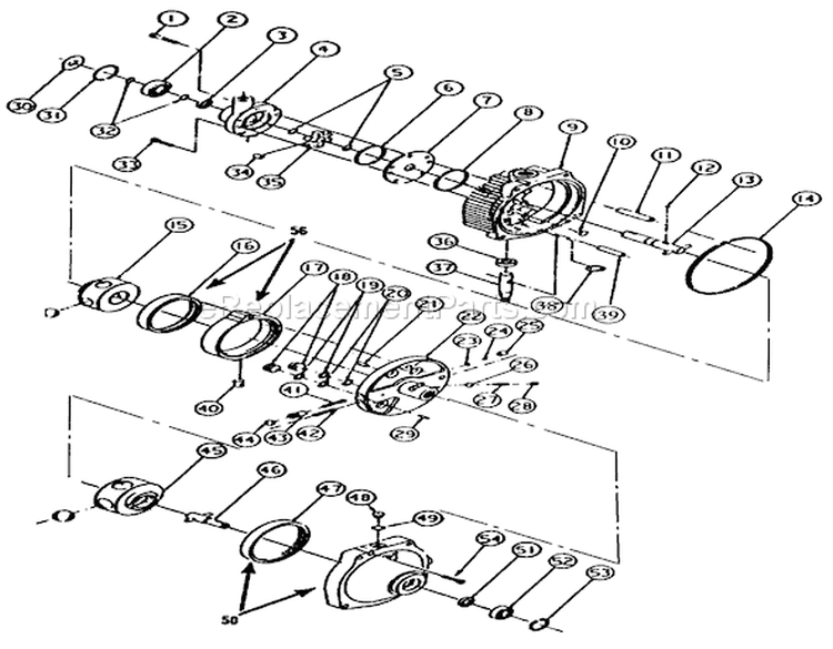 Transmission Eaton Diagram and Parts List for 41-20OE03 2000001-2999999 - 1992 Toro Lawn Tractor