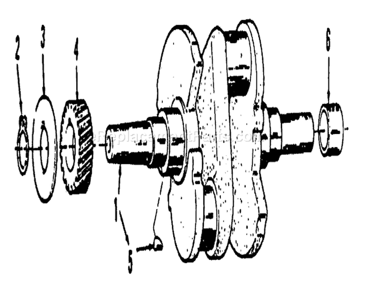 Crankshaft Diagram and Parts List for 41-20OE03 2000001-2999999 - 1992 Toro Lawn Tractor