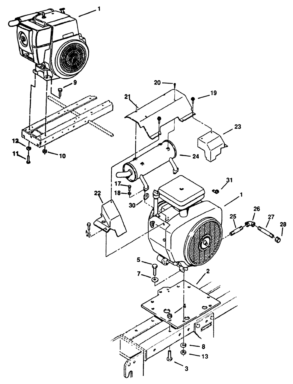 Engines Diagram and Parts List for 31-10K803 2000001 - 2999999 Toro Lawn Tractor