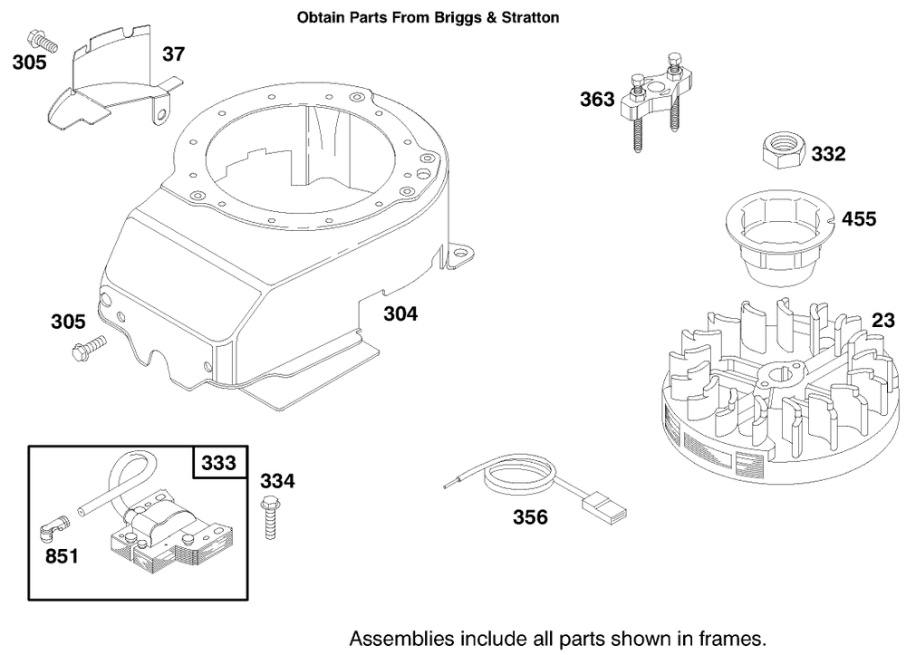 Engine Briggs & Stratton Model 12f802-0667-01 Diagram and Parts List for 20804 7900001 - 7999999 Toro Lawn Mower