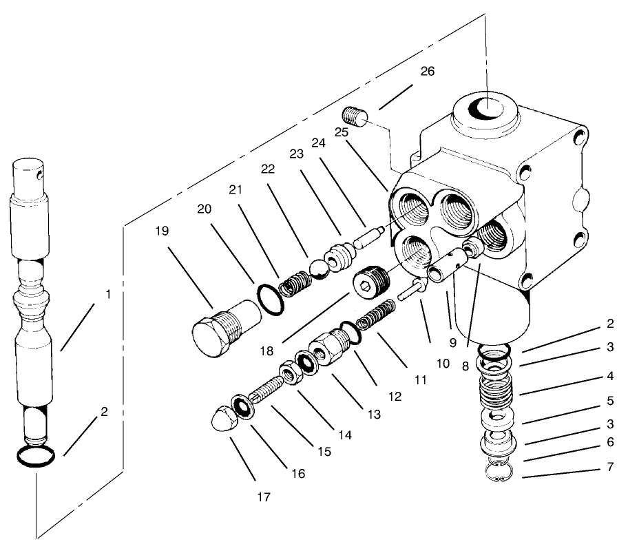 Valve Assembly No. 54-0090 Diagram and Parts List for 30611 890001 - 899999 Toro Lawn Tractor