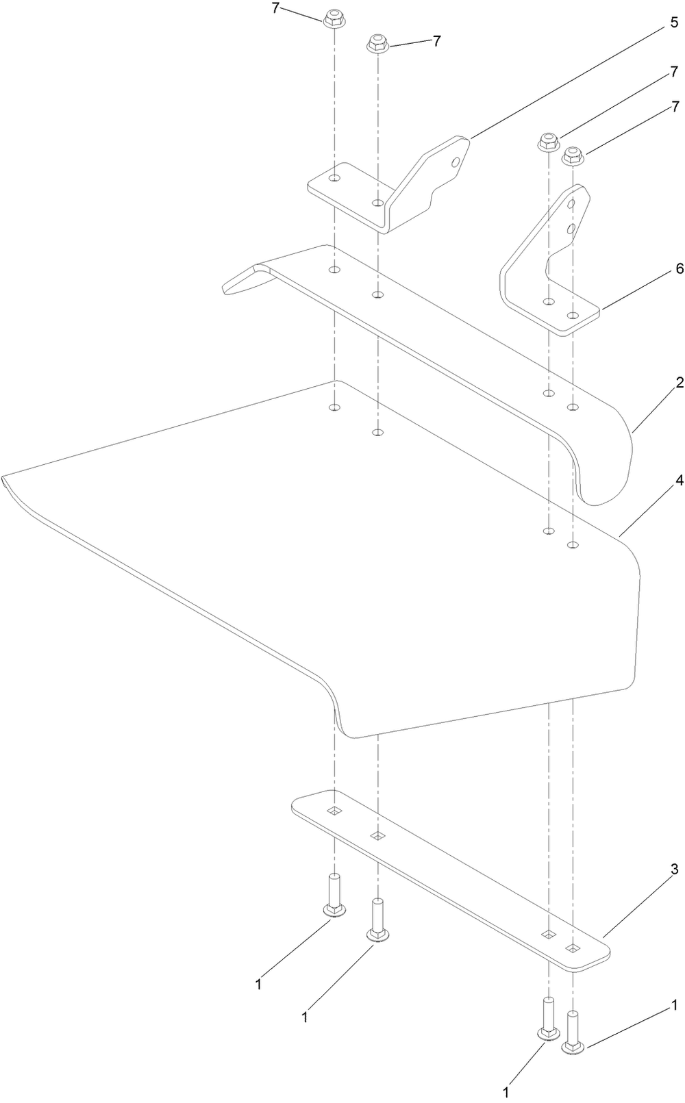 Deflector Assembly Diagram and Parts List for 74054 400000000-408899999 Toro Lawn Tractor