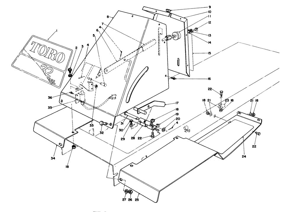 Front Tower Assembly Diagram and Parts List for 56170 5000001 - 5999999 Toro Lawn Tractor Accessories