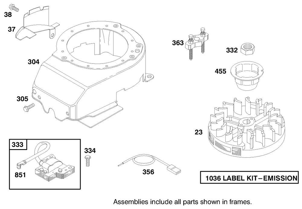 Engine Briggs & Stratton Model 12h802-1758-E1 Diagram and Parts List for 20489 8900001 - 8999999 Toro Lawn Mower