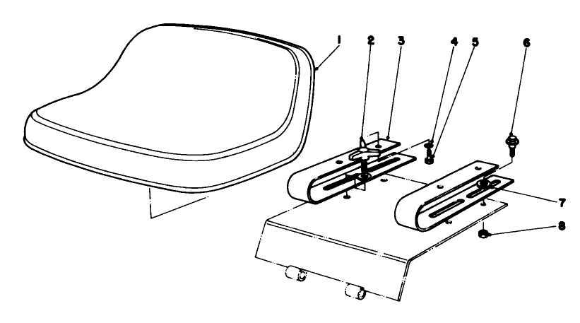 Standard Seat Kit Model No.30765 Diagram and Parts List for 30775 100001 - 199999 Toro Lawn Tractor