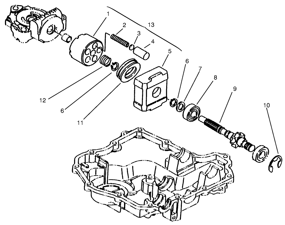 Motor Shaft Diagram and Parts List for 72110 7900001 - 7999999 Toro Lawn Tractor