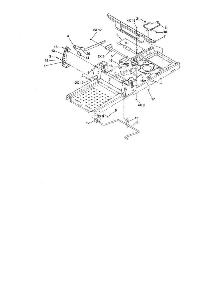 Deck Lift And Seat Support Diagram and Parts List for 74373 290004013 AND UP Toro Lawn Mower