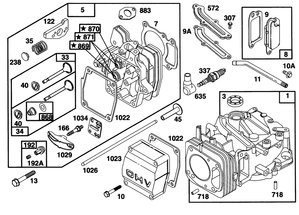 Engine Gts 150 Ohv Diagram and Parts List for 20767 6900001 - 6999999 Toro Lawn Mower