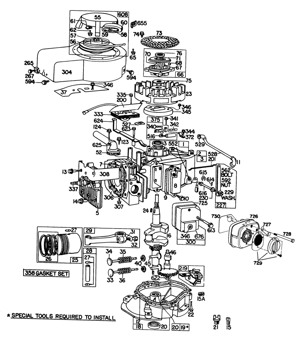 Briggs & Stratton Engine Model 130902-0508-01 Diagram and Parts List for 23022 6000001 - 6999999 Toro Lawn Mower