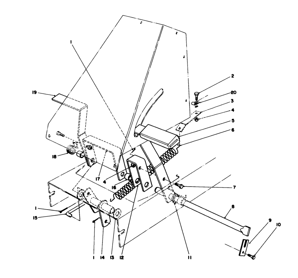 Brake & Clutch Assembly Diagram and Parts List for 56175 8000001 - 8999999 Toro Lawn Tractor